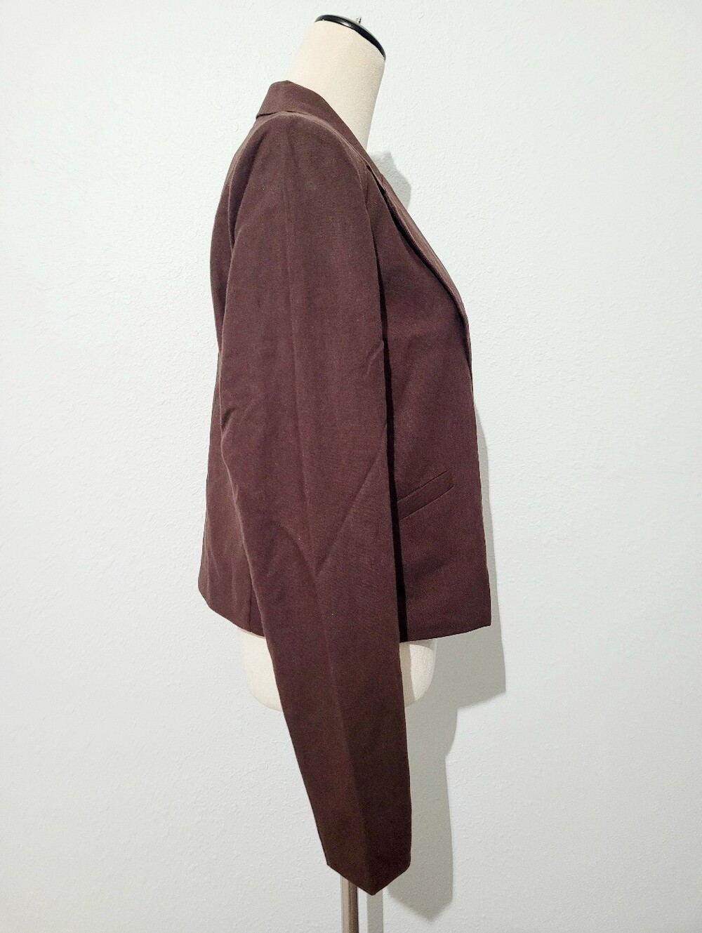 NEW Rachel Zoe Linen Blend Cropped Blazer Jacket Brown Women's Large Large NWT - Picture 4 of 12